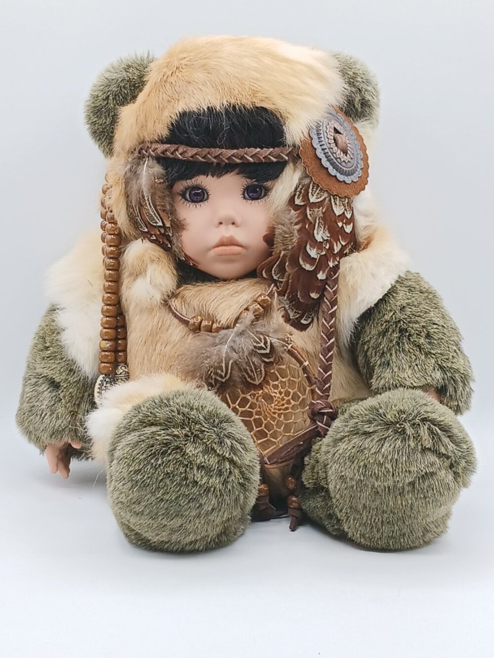 Vintage 1991 Cuddle-Kins 17" Collection Doll Native American Style.